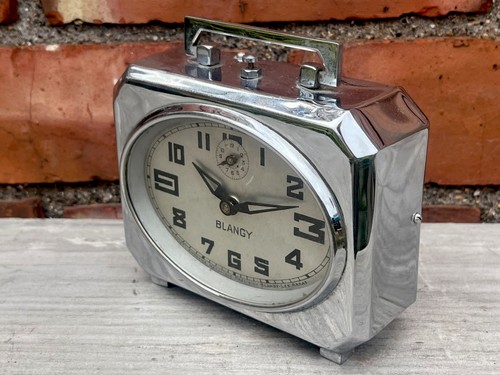 Art deco french chrome clock - ,