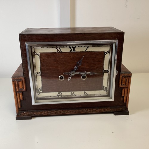 Stylish art deco oak mantel - oak,