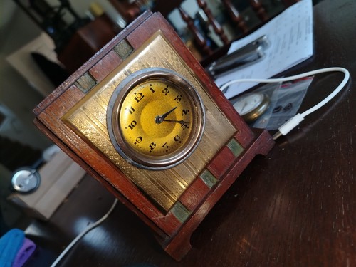 Rare art deco wood brass - rare, &