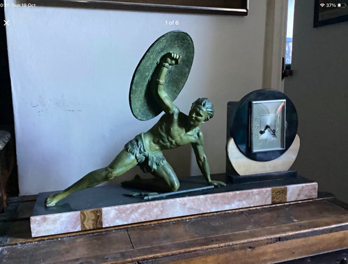 Art deco analogue mantel clock - art,